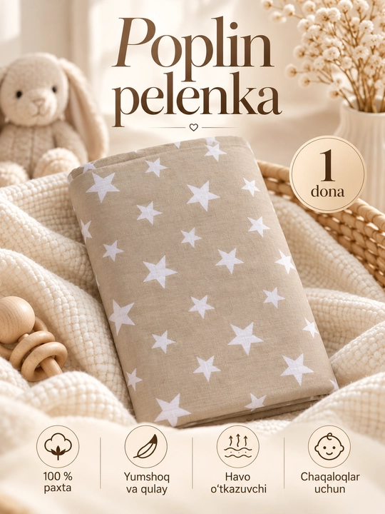 Пелёнка для новорождённых, детская простыня, поплин, 100% хлопок, 110×110 см