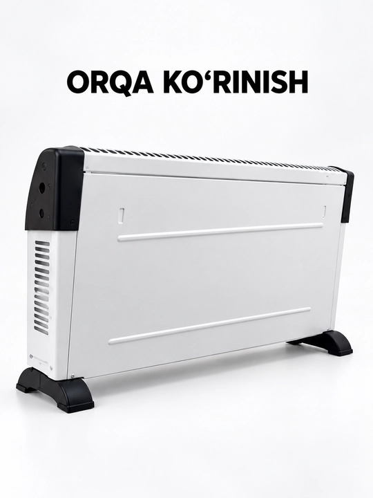Ballu elektr konvektor isitkich, 2000 Vt, termostat va ventilyator bilan