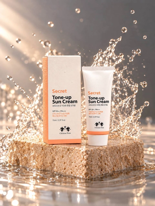 Солнцезащитный крем с тонирующим эффектом Christian Dean Secret Tone-Up Sun Cream SPF50+ - 