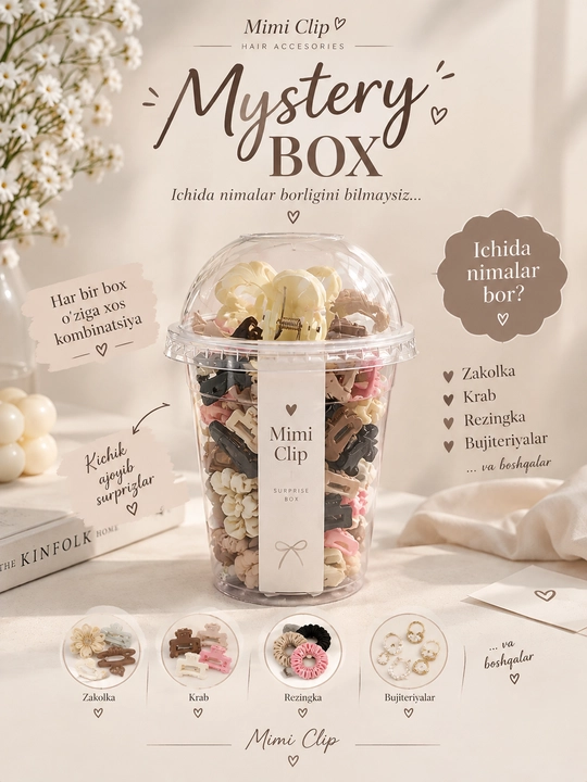 Mystery box, сюрприз, заколки