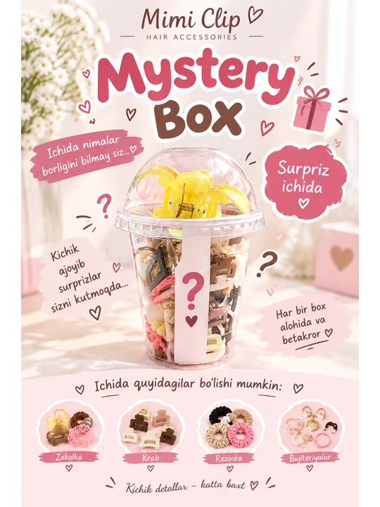 Mystery box, сюрприз, заколки
