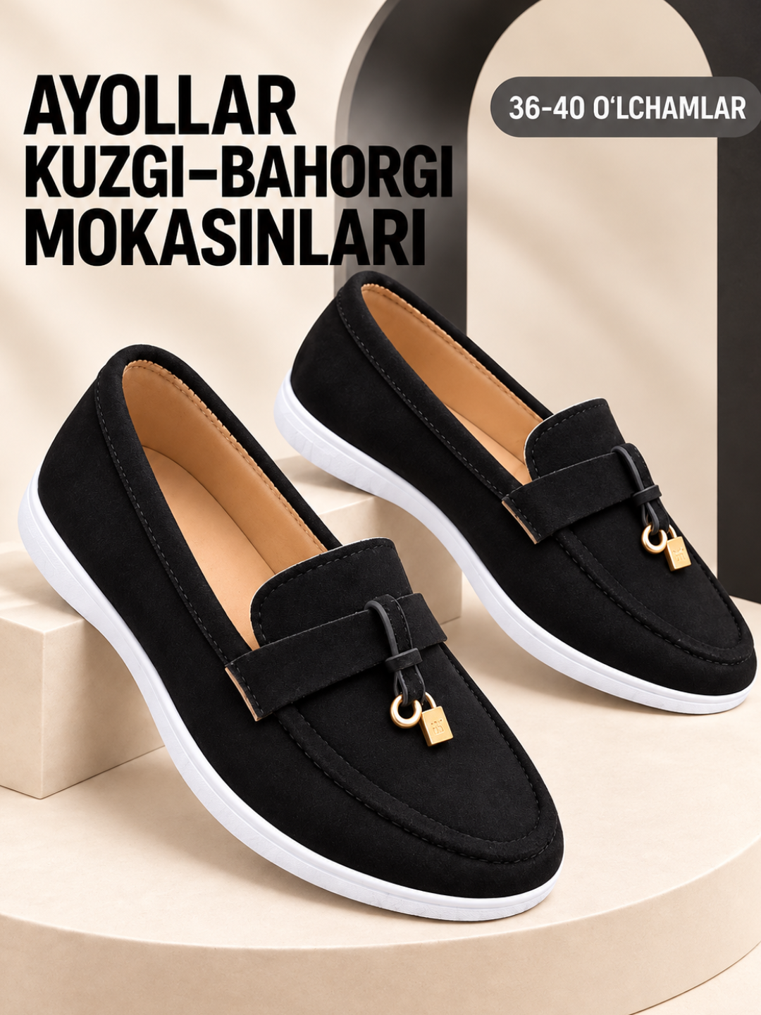 Женские мокасины, модели из замши для осеннего сезона, размеры 37–41 - 