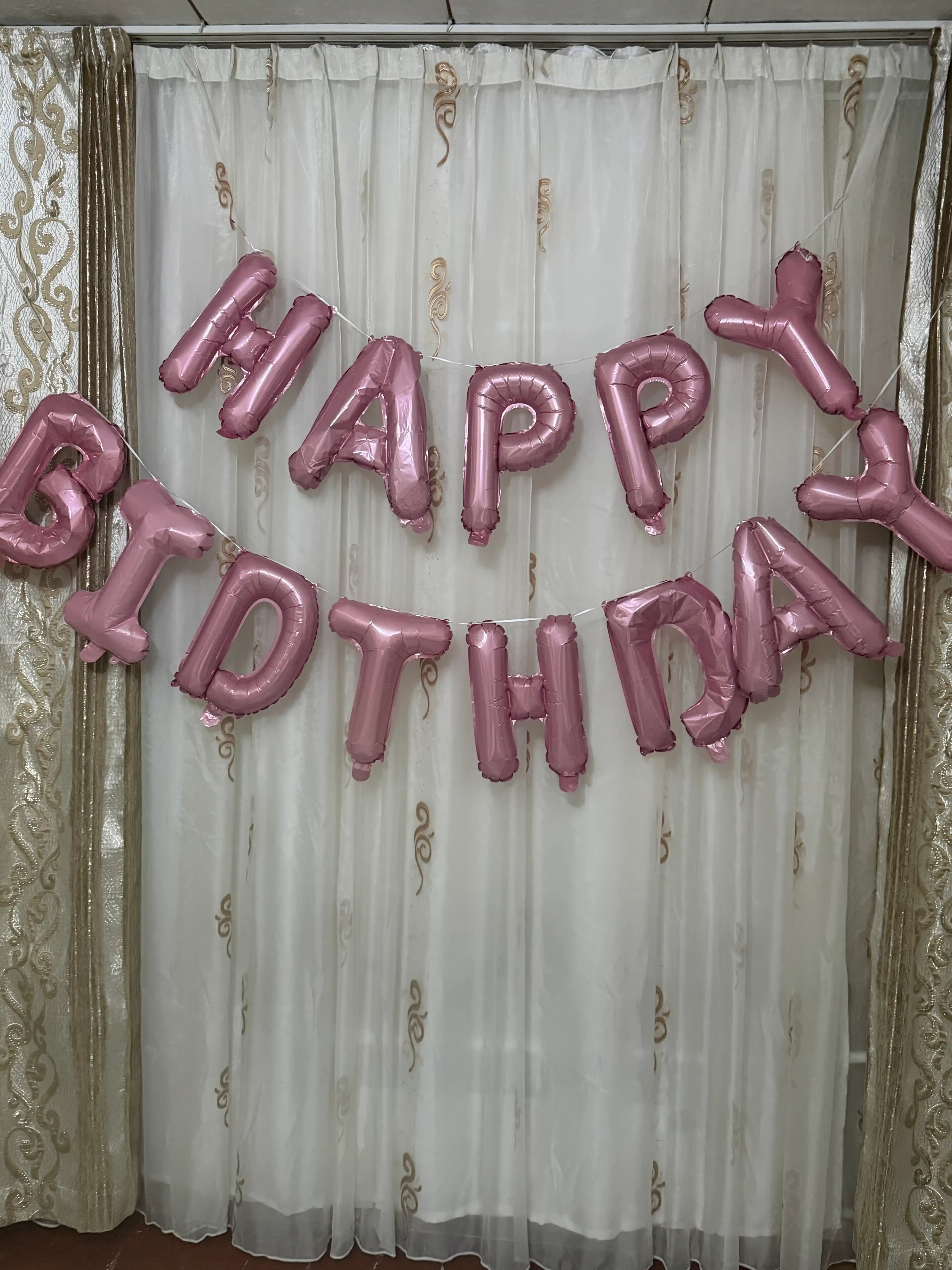 Шарики буквы Happy Birthday с днем рождения, надпись гирлянда на стену, набор для фотозоны