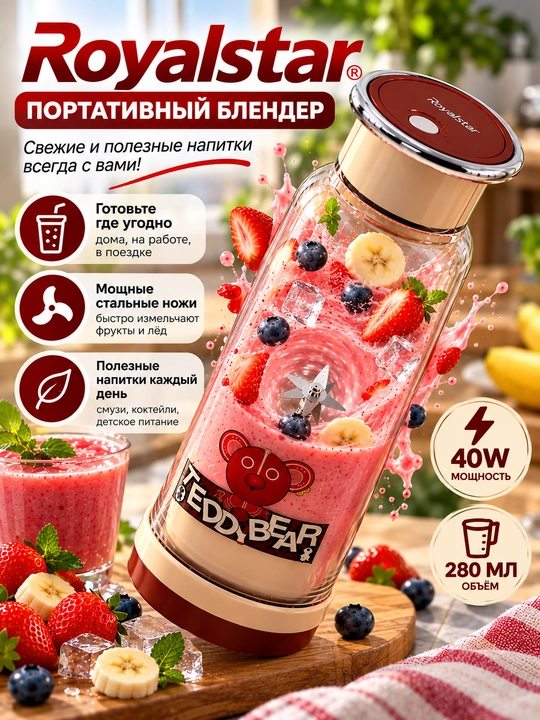 Portativ mini blender, akkumulyatorli, 475 ml