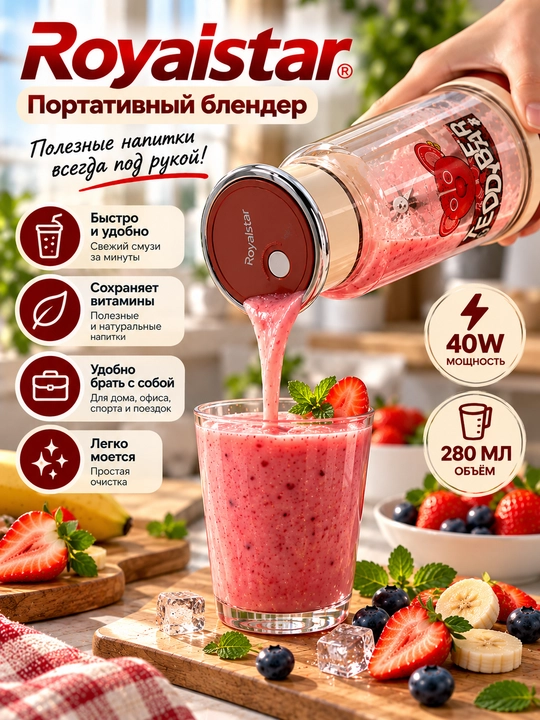 Portativ mini blender, akkumulyatorli, 475 ml