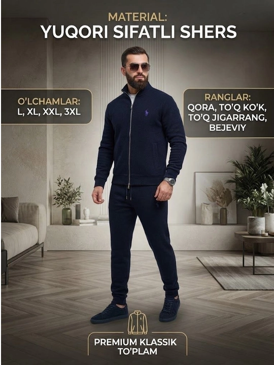 Erkaklar uchun kuzgi ikki qismli kostyum dvoyka, erkaklar kuzgi kiyimi, polo