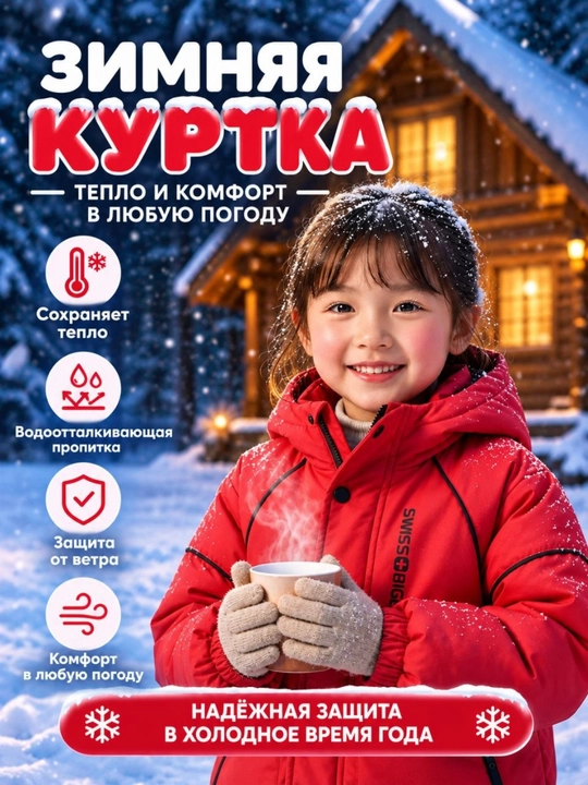 Детская куртка с капюшоном и карманами на молнии