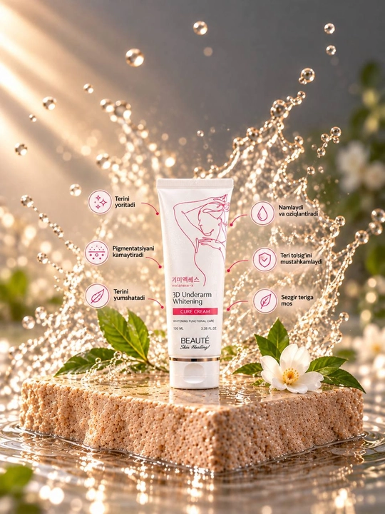 BEAUTE 3D Underarm Whitening отбеливающий и увлажняющий крем для зоны подмышек, 100 мл - 
