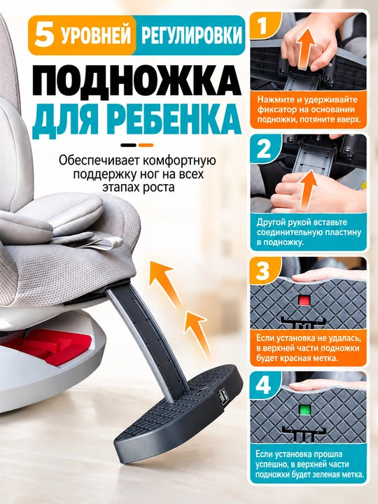 Детское автокресло, 0-12 лет, ISOFIX, поворот 360°, с положением лёжа, 40-150 см