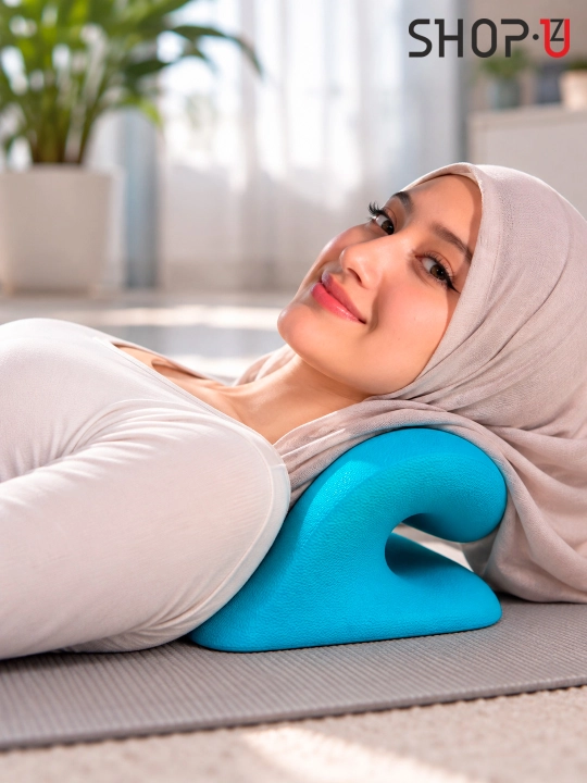 Bo‘yin uchun anatomik Neck Stretcher yostiq-trenajyori, ortopedik massaj moslamasi