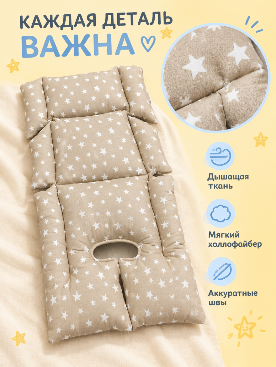Матрас для детской коляски, для автокресло, матрас на шезлонг, на стульчик