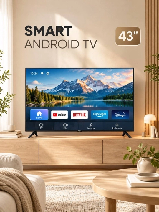 Smart Android TV 32 43 50 55 dyuymli televizor Wi-Fi HDMI USB - 