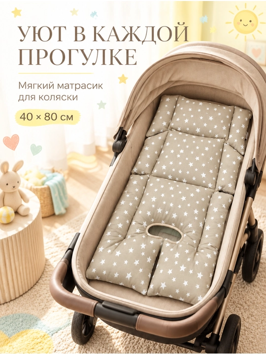 Матрас для детской коляски, для автокресло, матрас на шезлонг, на стульчик