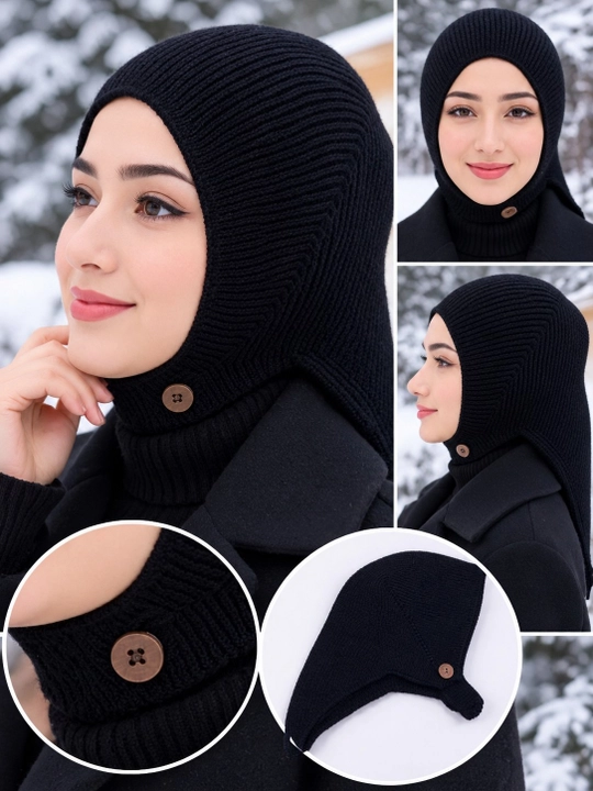 Ayollar va qizlar uchun qishki kosinka bandana, issiq to‘qilgan shapka