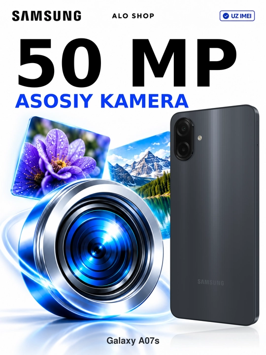 Smartfon Samsung Galaxy A07s, 4/128 GB, 6,7" 90 Hz, 50 MP, 5000 mAh