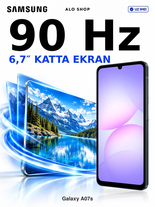 Smartfon Samsung Galaxy A07s, 4/128 GB, 6,7" 90 Hz, 50 MP, 5000 mAh