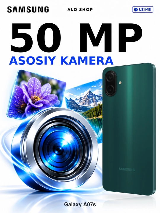 Smartfon Samsung Galaxy A07s, 4/128 GB, 6,7" 90 Hz, 50 MP, 5000 mAh