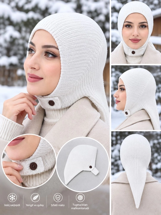 Ayollar va qizlar uchun qishki kosinka bandana, issiq to‘qilgan shapka