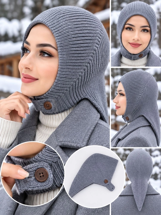 Ayollar va qizlar uchun qishki kosinka bandana, issiq to‘qilgan shapka