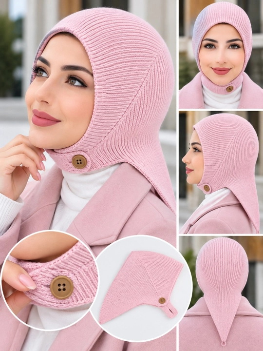 Ayollar va qizlar uchun qishki kosinka bandana, issiq to‘qilgan shapka