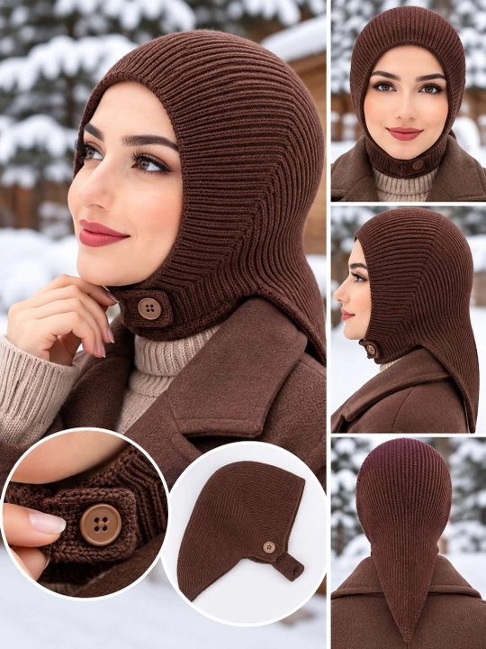 Ayollar va qizlar uchun qishki kosinka bandana, issiq to‘qilgan shapka