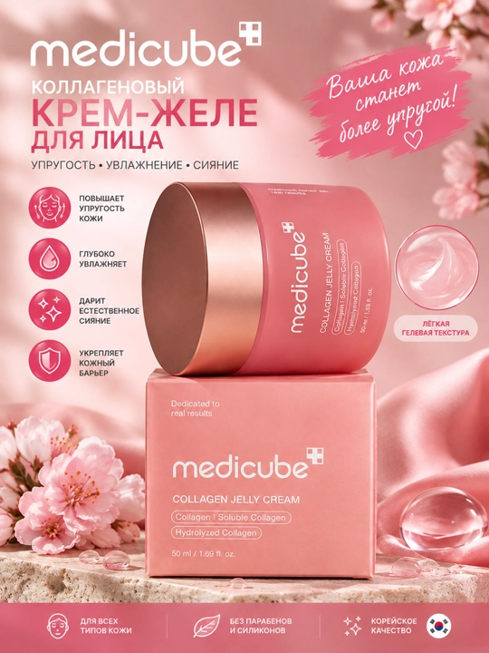 Medicube Collagen Jelly Cream (50мл) — Корейский крем для лица с коллагеном, Желейный - 