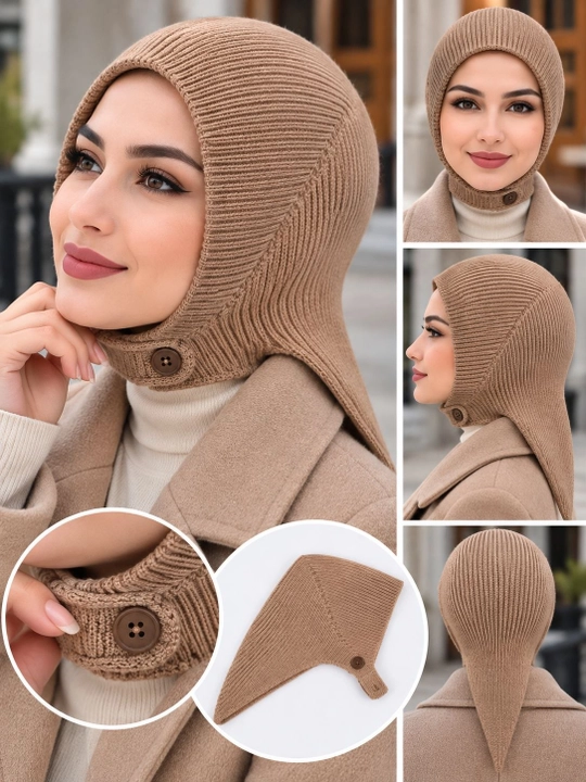 Ayollar va qizlar uchun qishki kosinka bandana, issiq to‘qilgan shapka