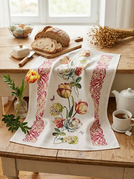 3 dona sof zig‘ir matosidan tayyorlangan 50×70 sm Bahor kuyi sochiqlar to‘plami