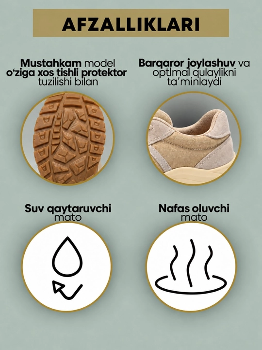 ANKA taktik krossovkalar, erkaklar uchun, qalin taglikli, kundalik