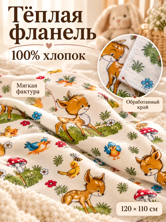 Пелёнка для новорождённых, пеленки для детей, детский плед, фланель, хлопок, 120×110 см