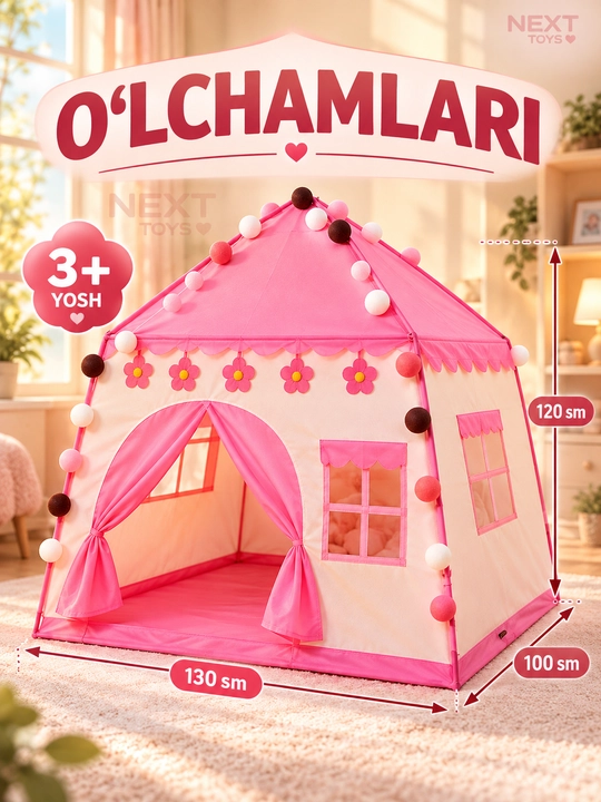 Bolalar o‘yin chodiri, bolalar va o‘yinchoqlar uchun uycha palatka