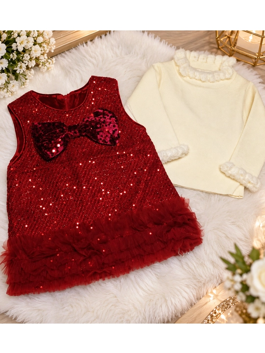 Платье для девочки, платье-двойка, бордовое платье, нарядная детская одежда 