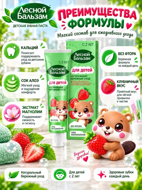 «Лесной Бальзам» tish pastasi, 2 yoshdan boshlab — 50 ml