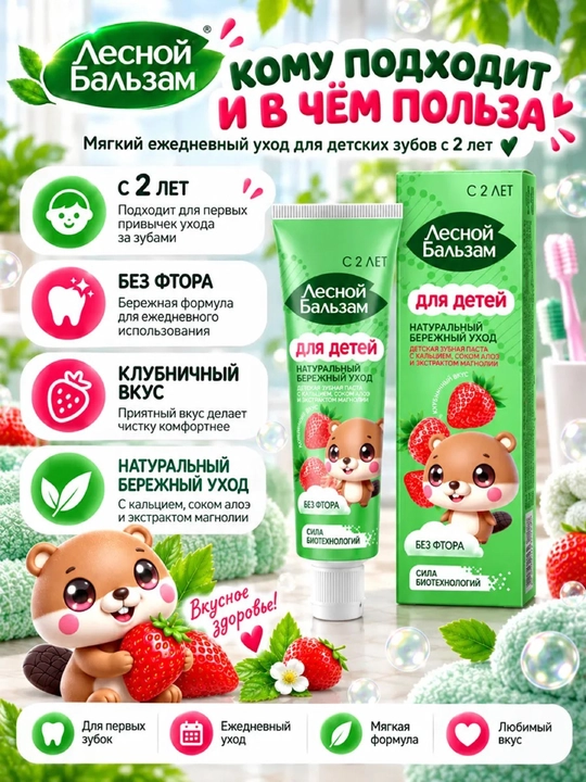 «Лесной Бальзам» tish pastasi, 2 yoshdan boshlab — 50 ml