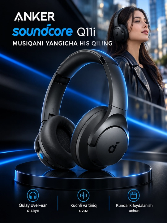 Soundcore Q11i naushniklari — kuchli ovoz va 60 soatgacha ishlash - 