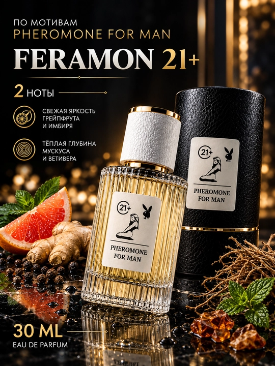 Feromonli erkak atir odam uchun Feromon 21+, 30 ml - 