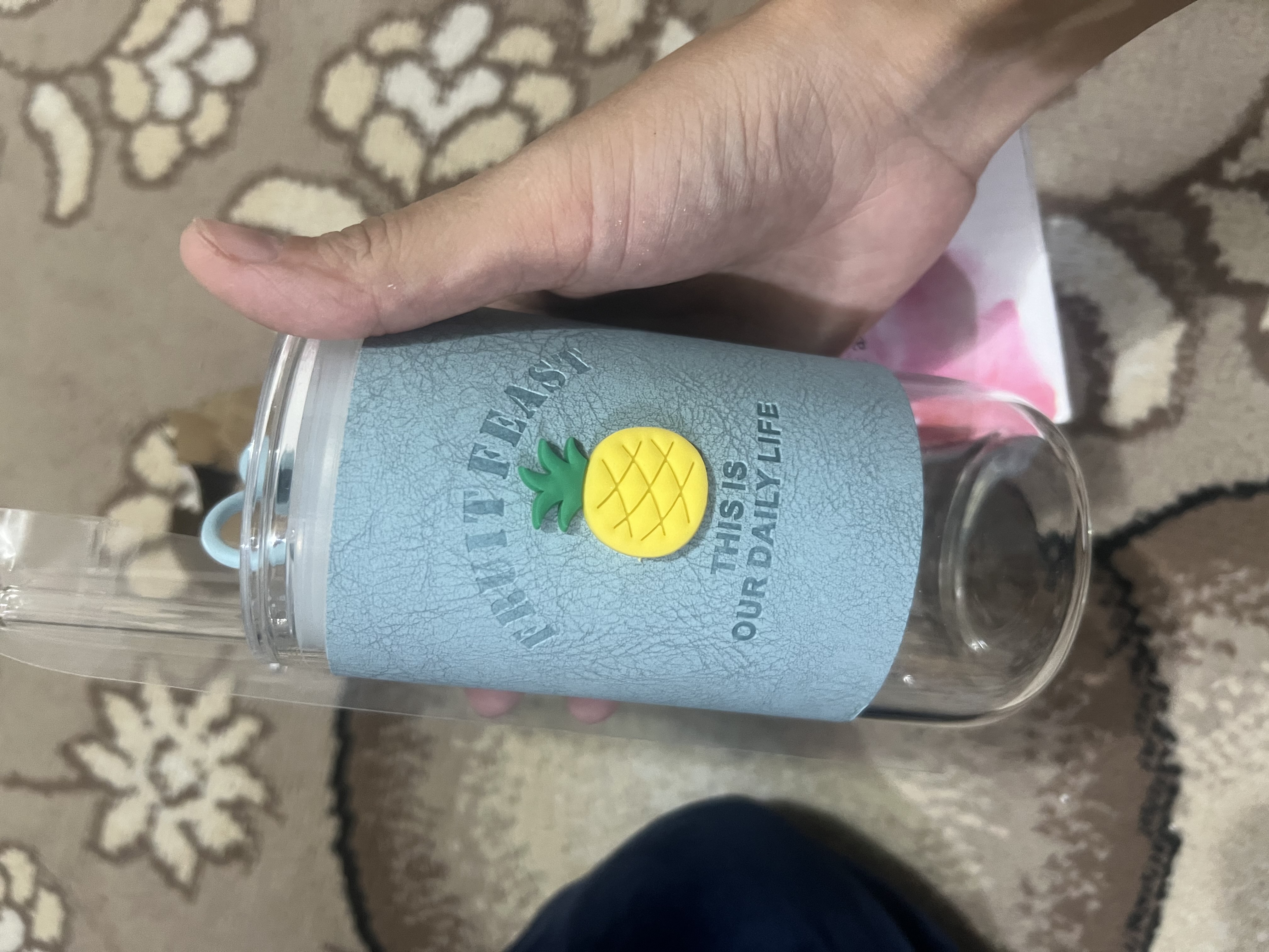 Стеклянный стакан, с трубочкой для напитков