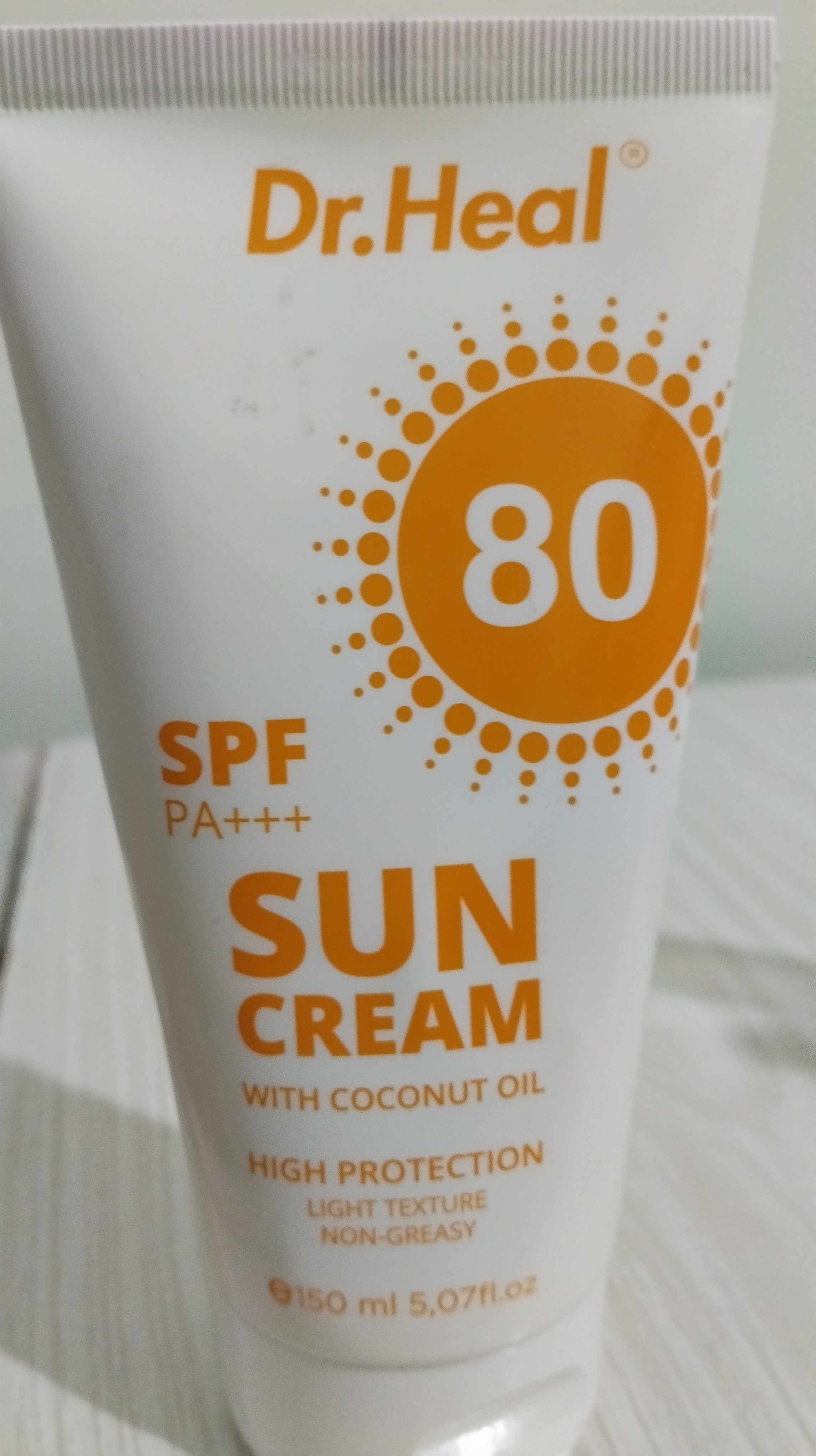 Крем солнцезащитный Dr Heal SPF 80 PA+++, кокосовое масло и витамин Е, 150 мл