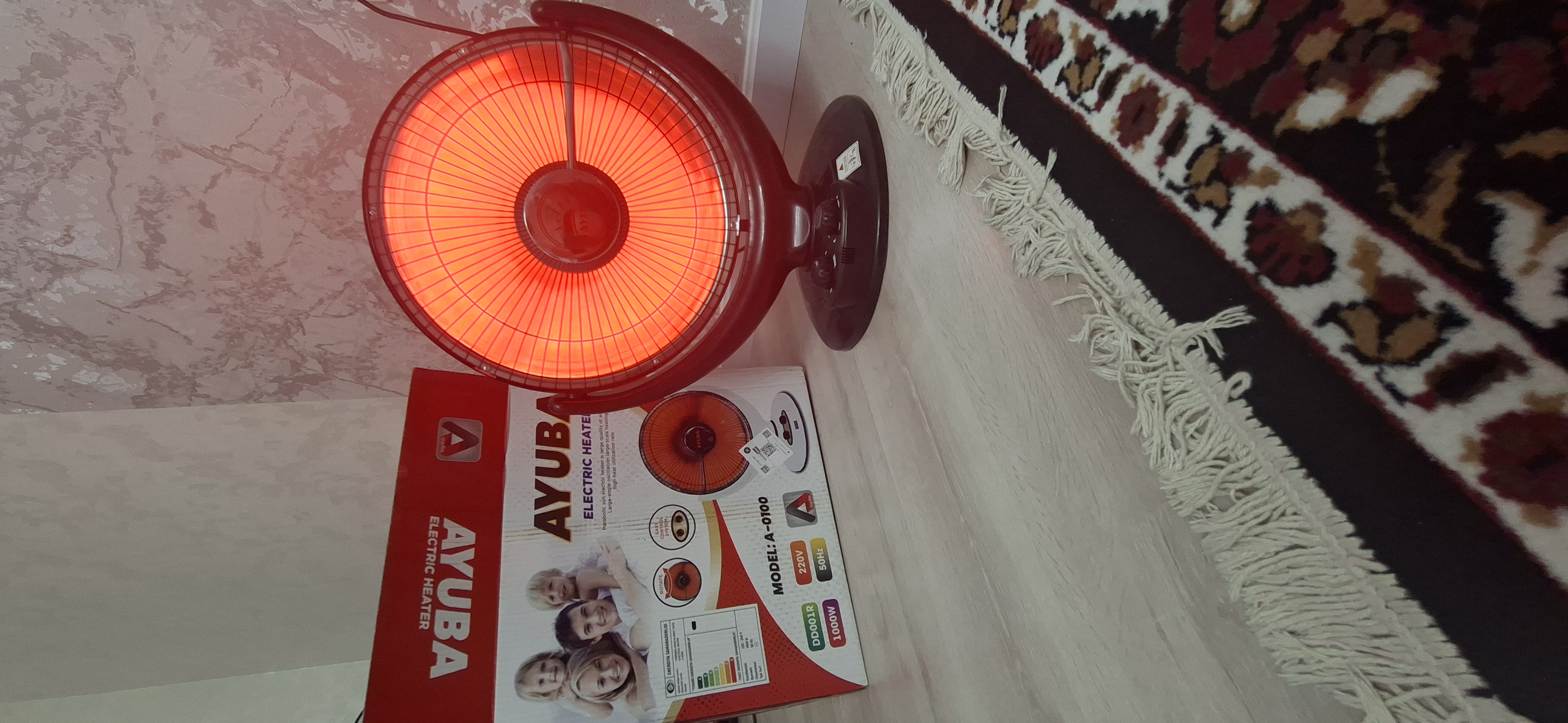 AYUBA Quyosh elektr isitgichi, 25 m² gacha, 2 rejimli
