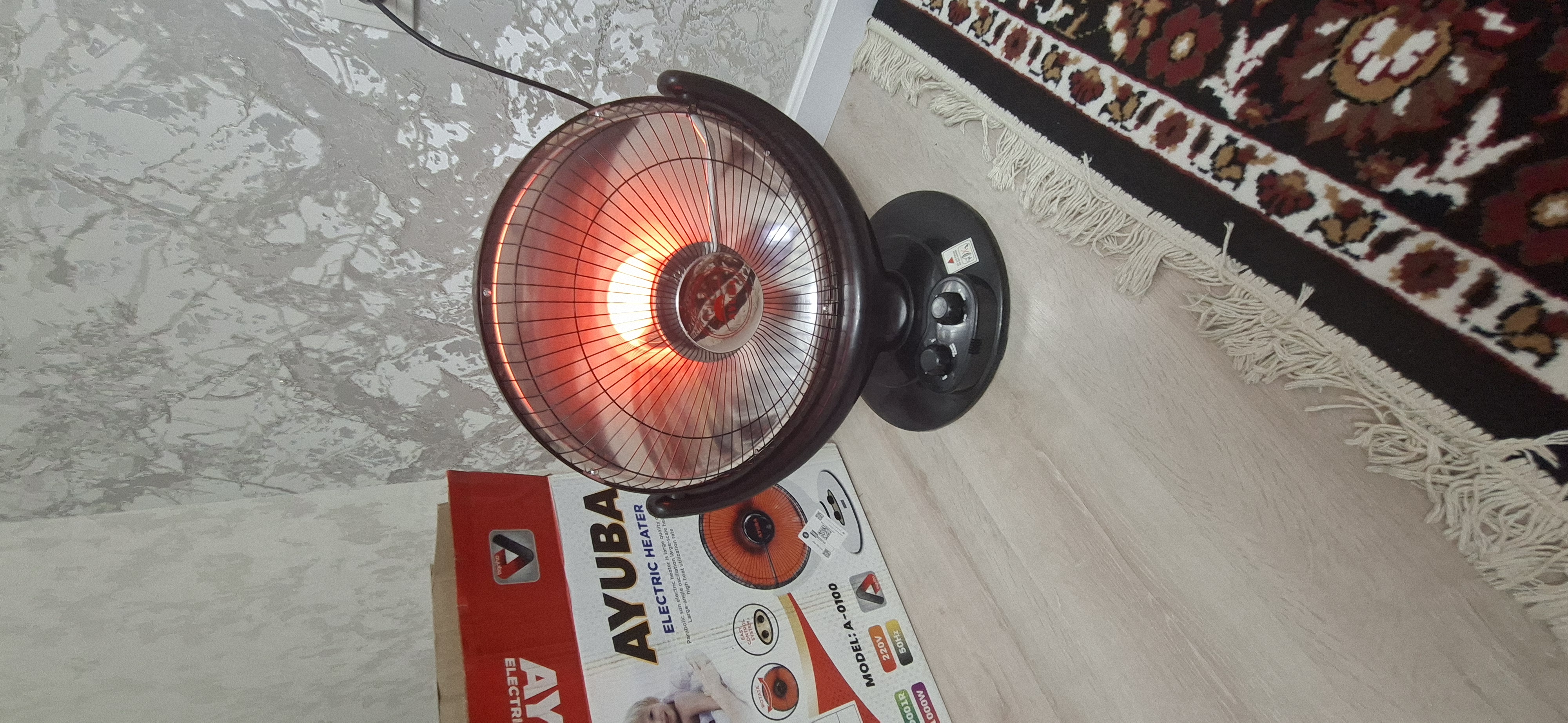 AYUBA Quyosh elektr isitgichi, 25 m² gacha, 2 rejimli