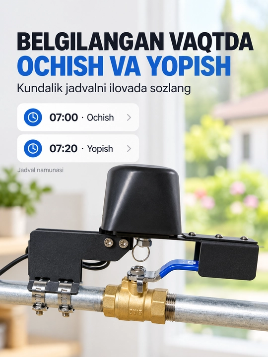 Kran uchun aqlli elektr yuritma, suvni masofadan ochish va yopish qurilmasi