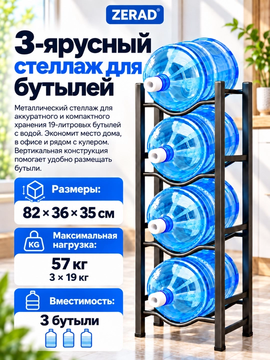Металлическая подставка для бутылок с водой, 3/4/5 ярусов, для бутылок объемом 19 литров
