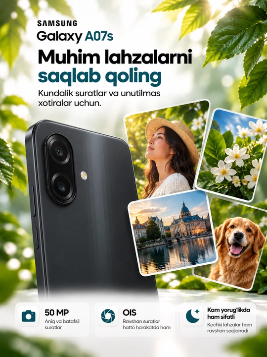 Смартфон Samsung Galaxy A07s 6.7" LCD 90Hz батарея 5000 мАч
