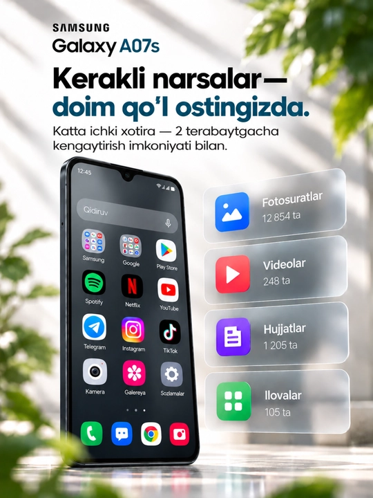 Смартфон Samsung Galaxy A07s 6.7" LCD 90Hz батарея 5000 мАч