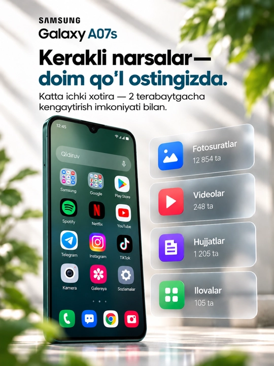 Смартфон Samsung Galaxy A07s 6.7" LCD 90Hz батарея 5000 мАч