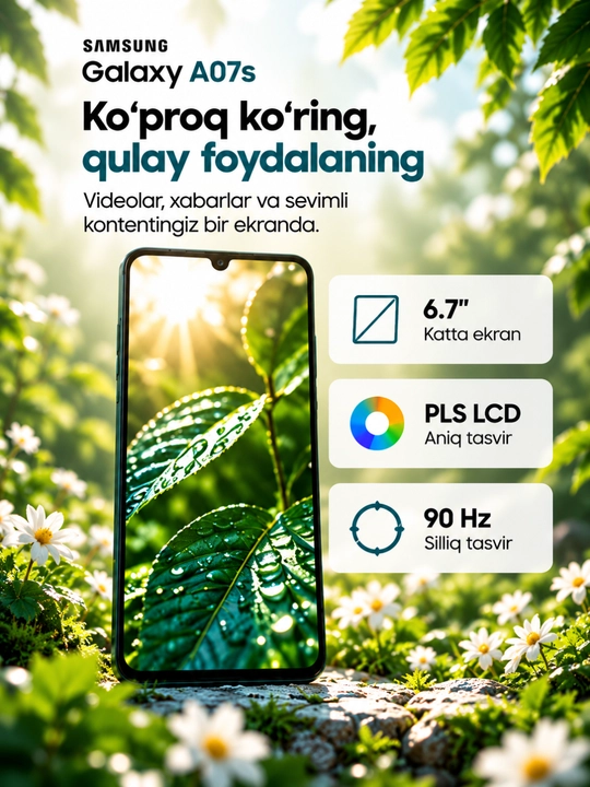 Смартфон Samsung Galaxy A07s 6.7" LCD 90Hz батарея 5000 мАч