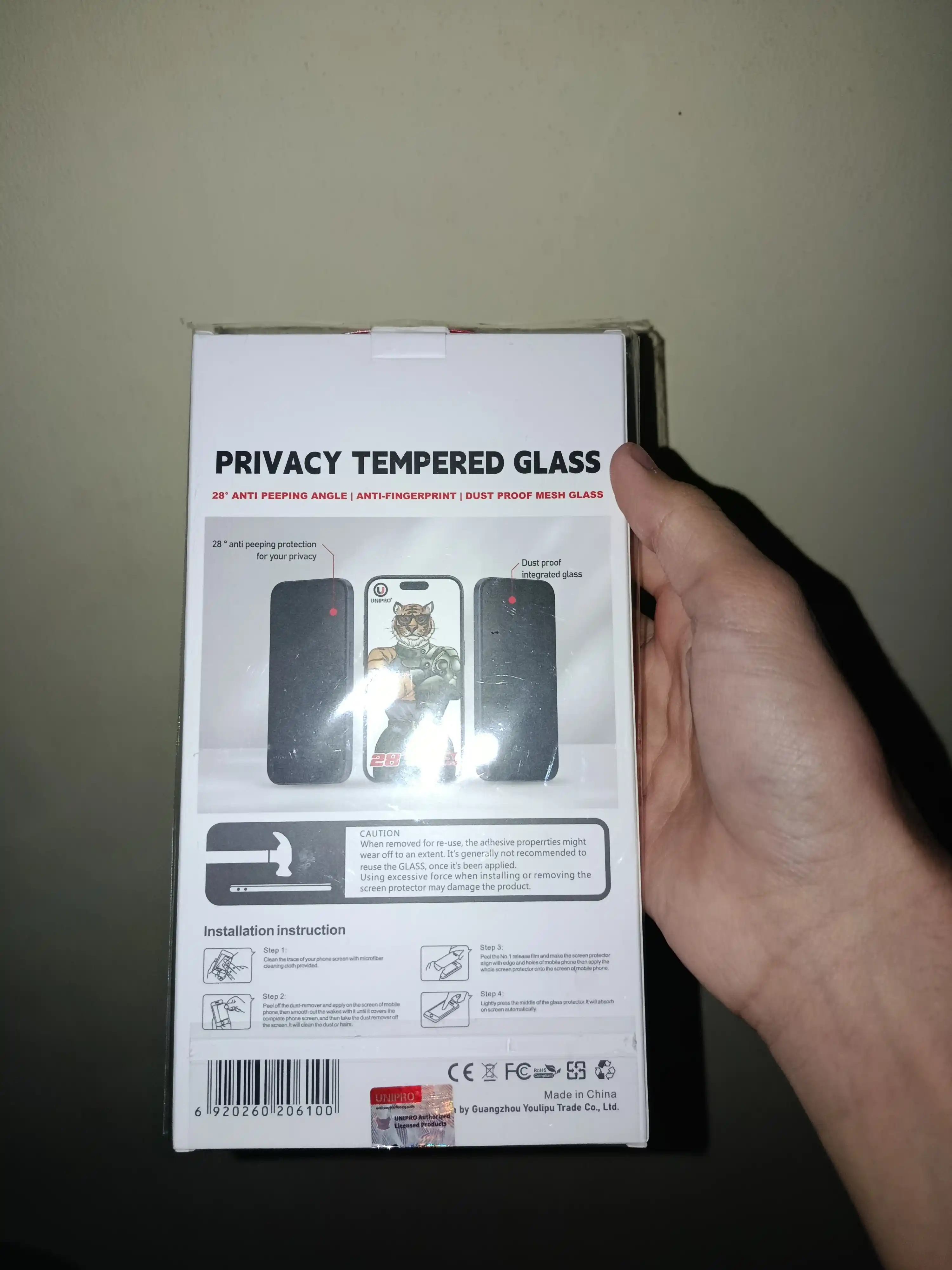 Защитное стекло aнтишпион, тонировка для IPhone  XS, 11, XR, 12, 13, 14, 15, Pro, Pro Мax