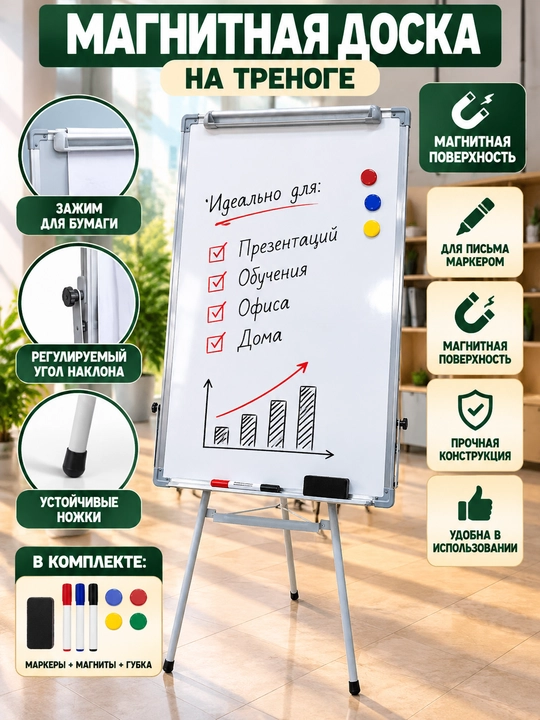 Flipchart taxtasi, flipchart taxtasi, marker taxtasi, magnit taxtasi - 