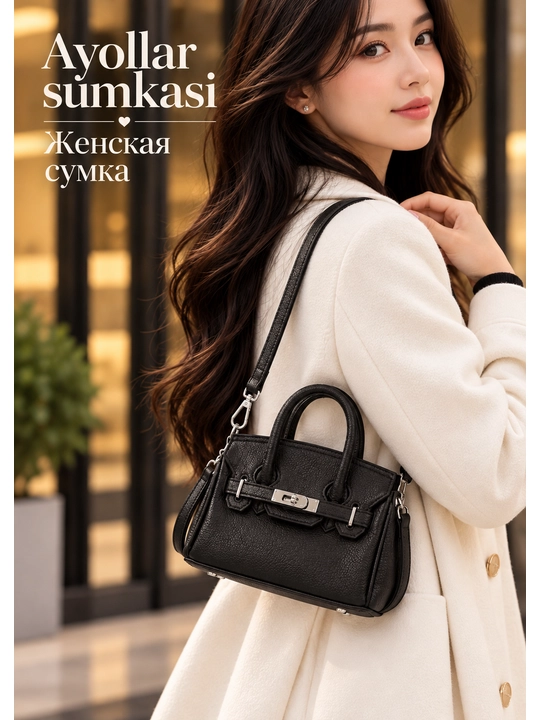 Premium ayollar sumkasi, qo'l va yelkaga taqiladigan sumka, klassik elegant handbag - 