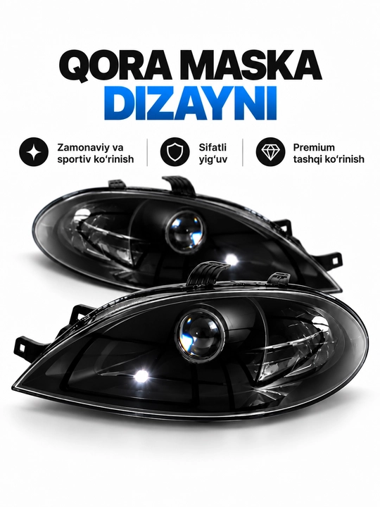 Тюнинговые фары передние Chevrolet Gentra, Bi-LED Zimmer R50 80W 3 дюйма, комплект 2 шт